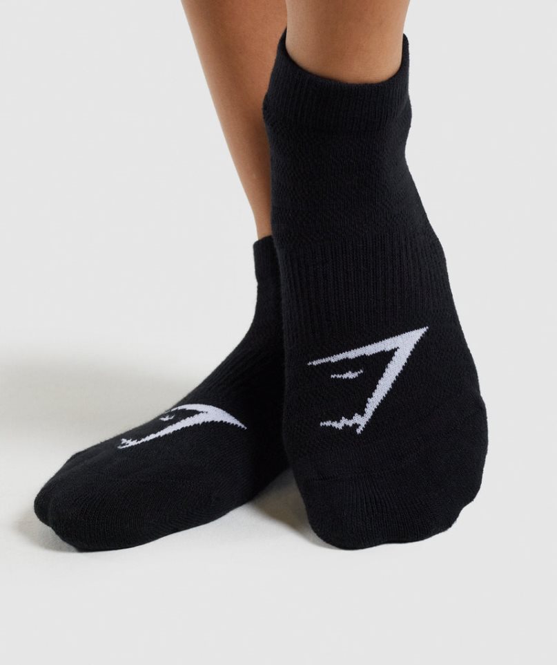 Gymshark Ankle 3pk Socks Black | CA 57A106